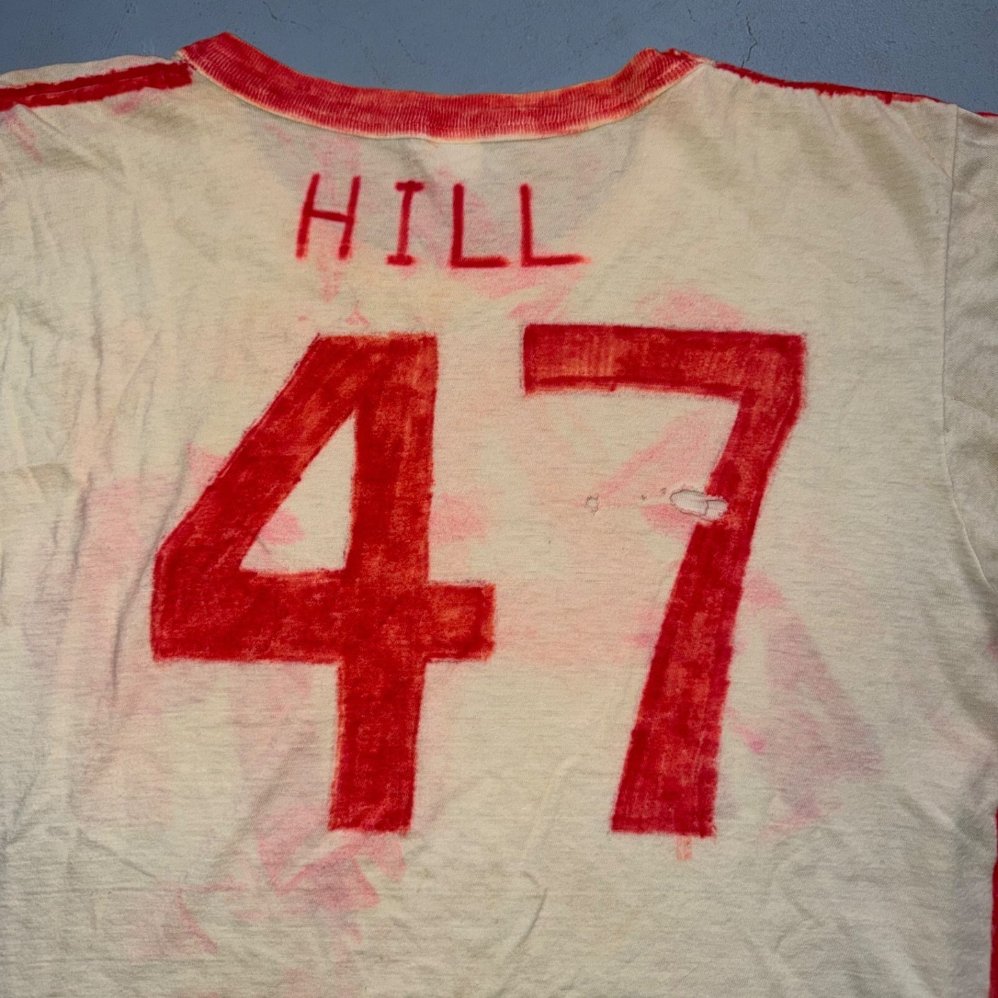 VTG 60s Handmade P Phillies 47 Baseball T Shirt DIY Painted Ringer Rockabilly