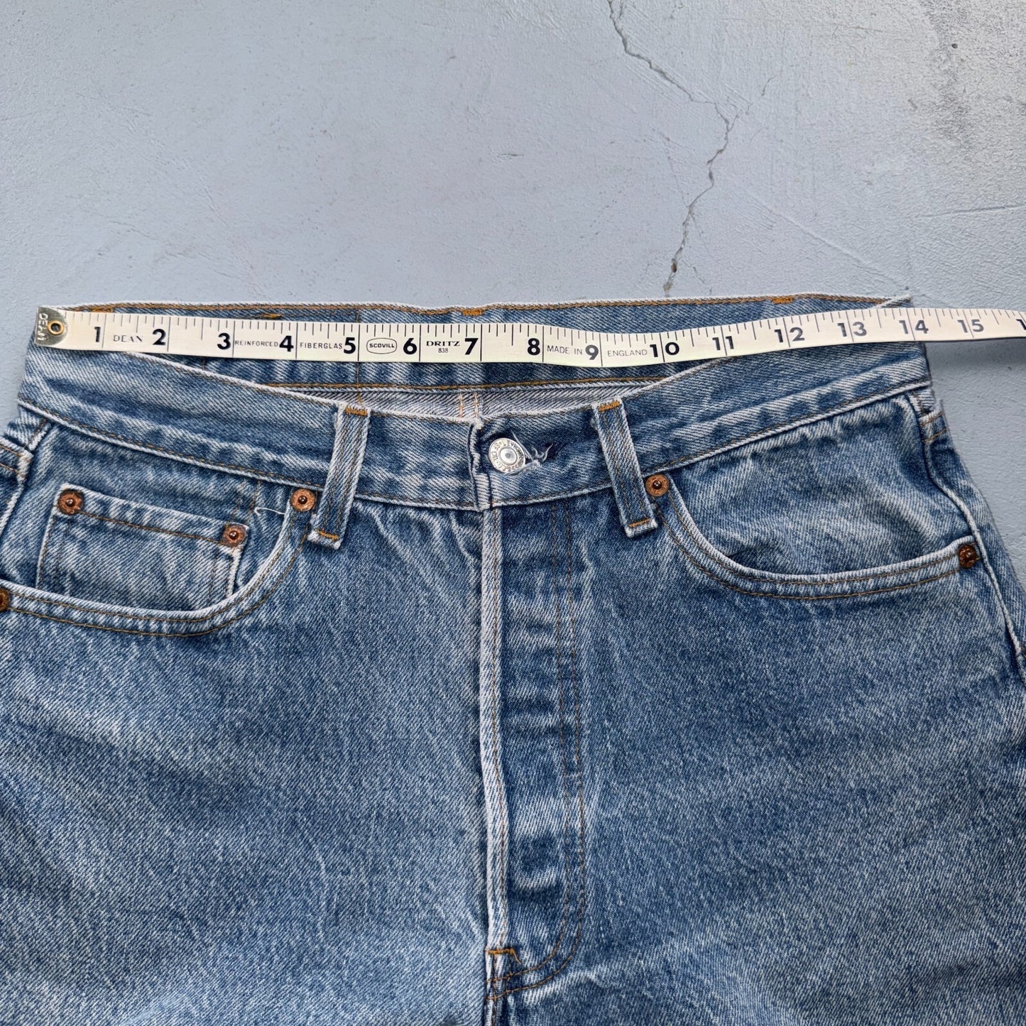 Levis 501 Vintage 80s USA XX Straight Leg Jeans Blue Light Wash 31x33 Act 28x29