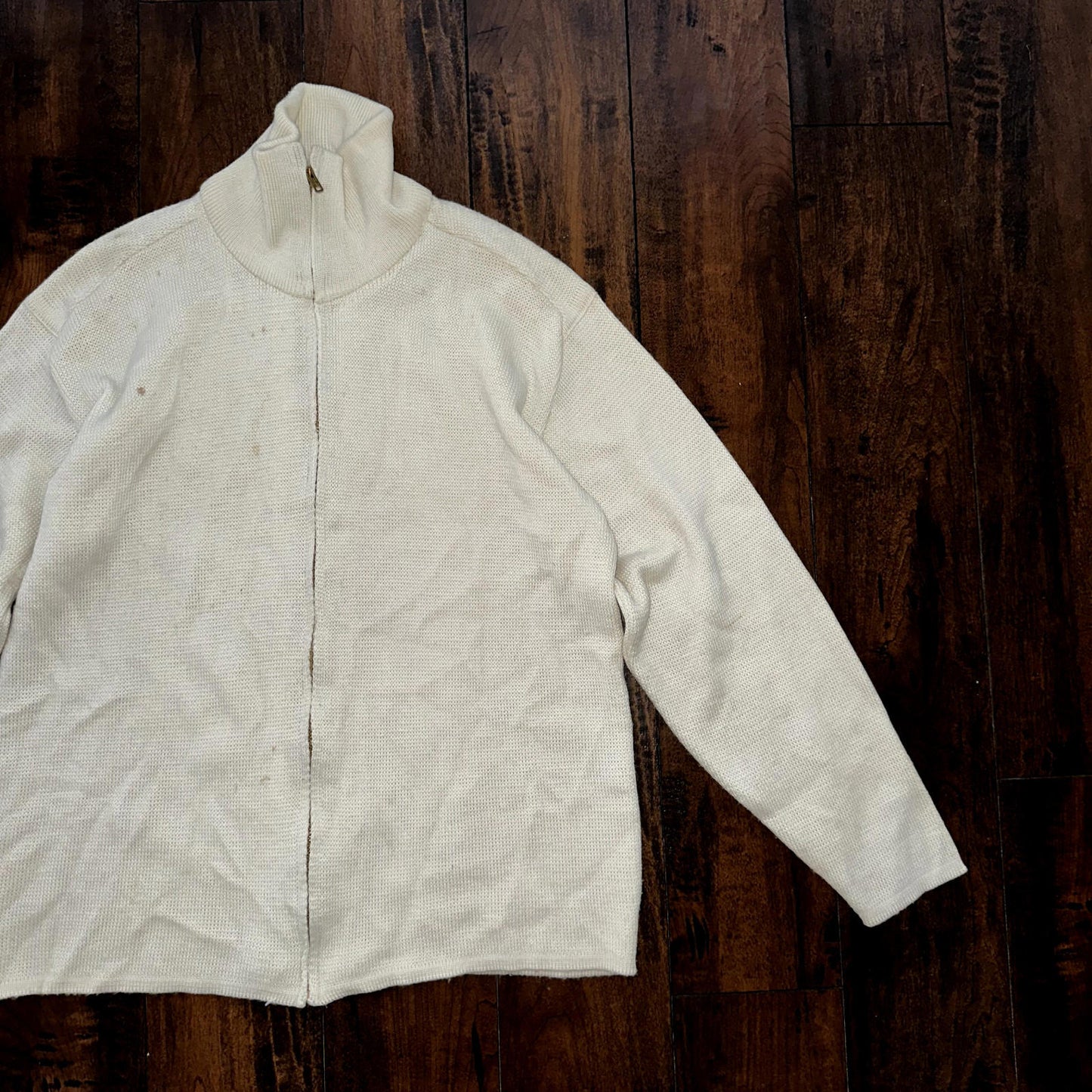 Portland Oregon Vintage Zip Up 1960s 1970s 60s Wool Poly Blend Talon Sweater