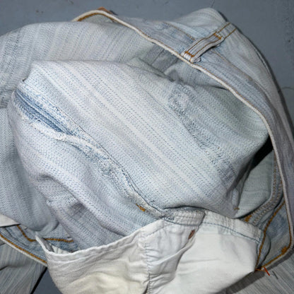 Levis 501 Vintage Y2K 90s XX Straight Leg Jeans Blue Light Wash Stripe Act 33x29