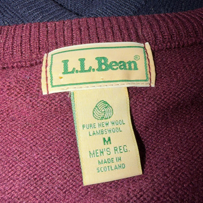 LL Bean Wool V-Neck Sweater Vest Mens Medium 100% Lambswool Knit Lot of 4