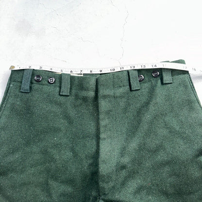 1960s Vintage Green Heavy Wool Hunting Pants 34x28 USA Dry Clean Rockabilly 60s