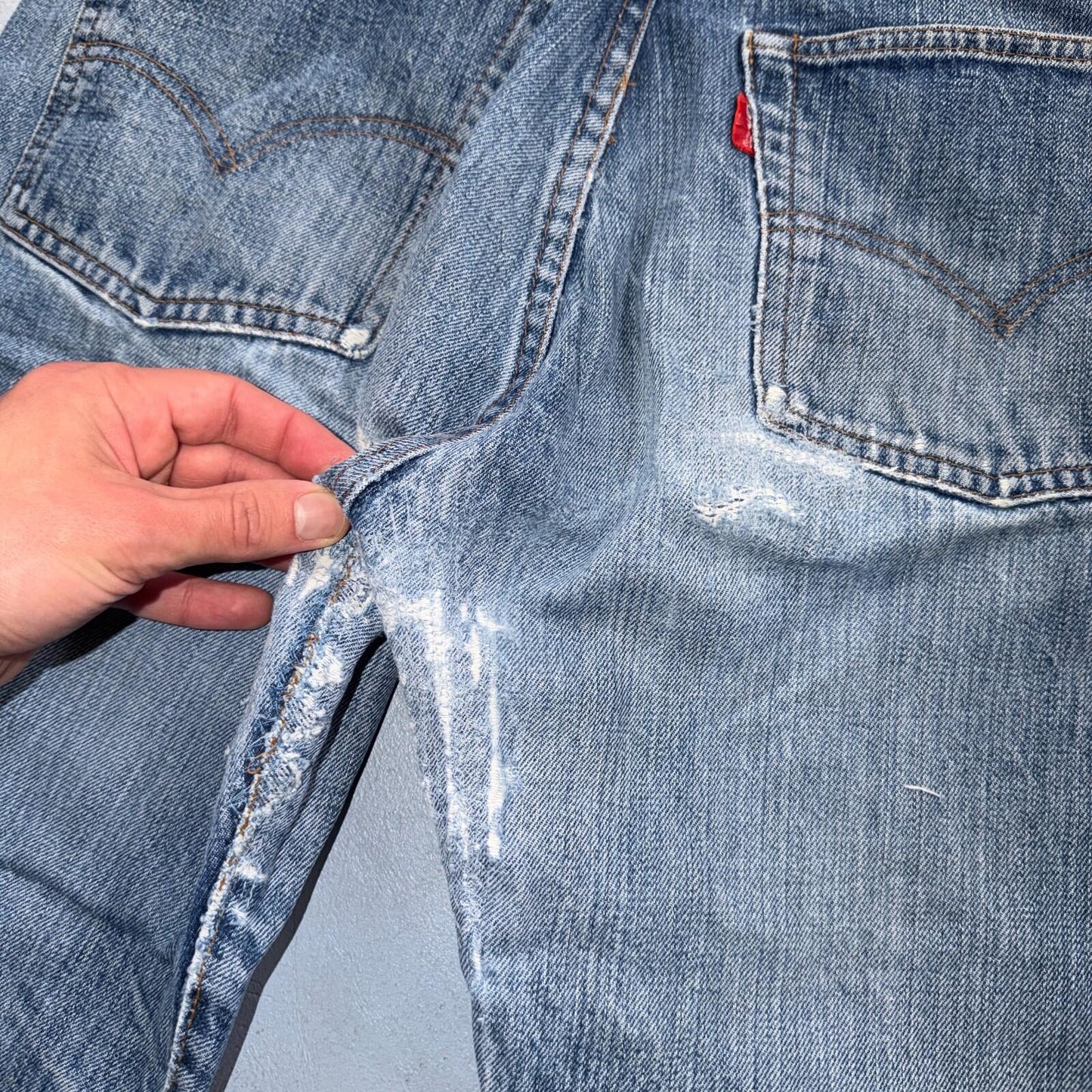 Levis 501 Vintage 70s SS Redline Selvedge USA Jeans Light Wash XX Act 31x26