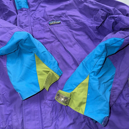 Patagonia VTG RARE 90s Hooded Zip Up Jacket Mens L Purple Rain Parka Wind