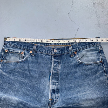 Levis 501 Vintage 90s USA XX Straight Leg Jeans Blue Light Wash 38x31 Act 35x28