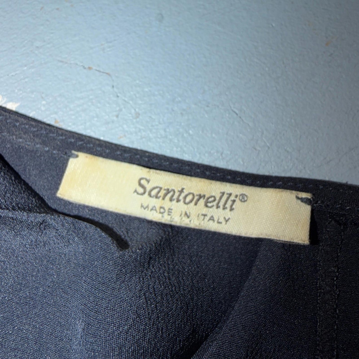 Santorelli Women Black Sleeveless Blouse Top Small Italy Basic Navy Italy