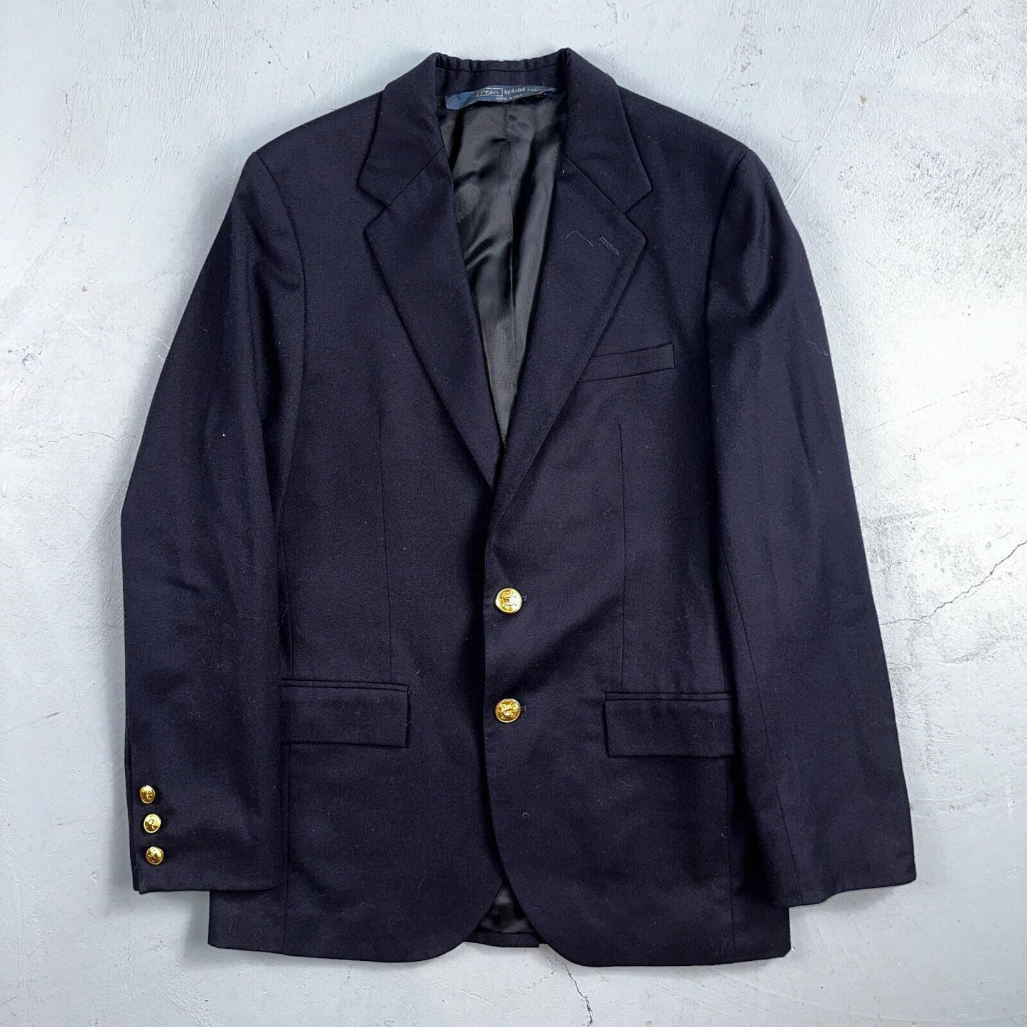 Women's Vintage Polo Ralph Lauren Blazer Jacket Made in Italy Sz 16 Wool 80s