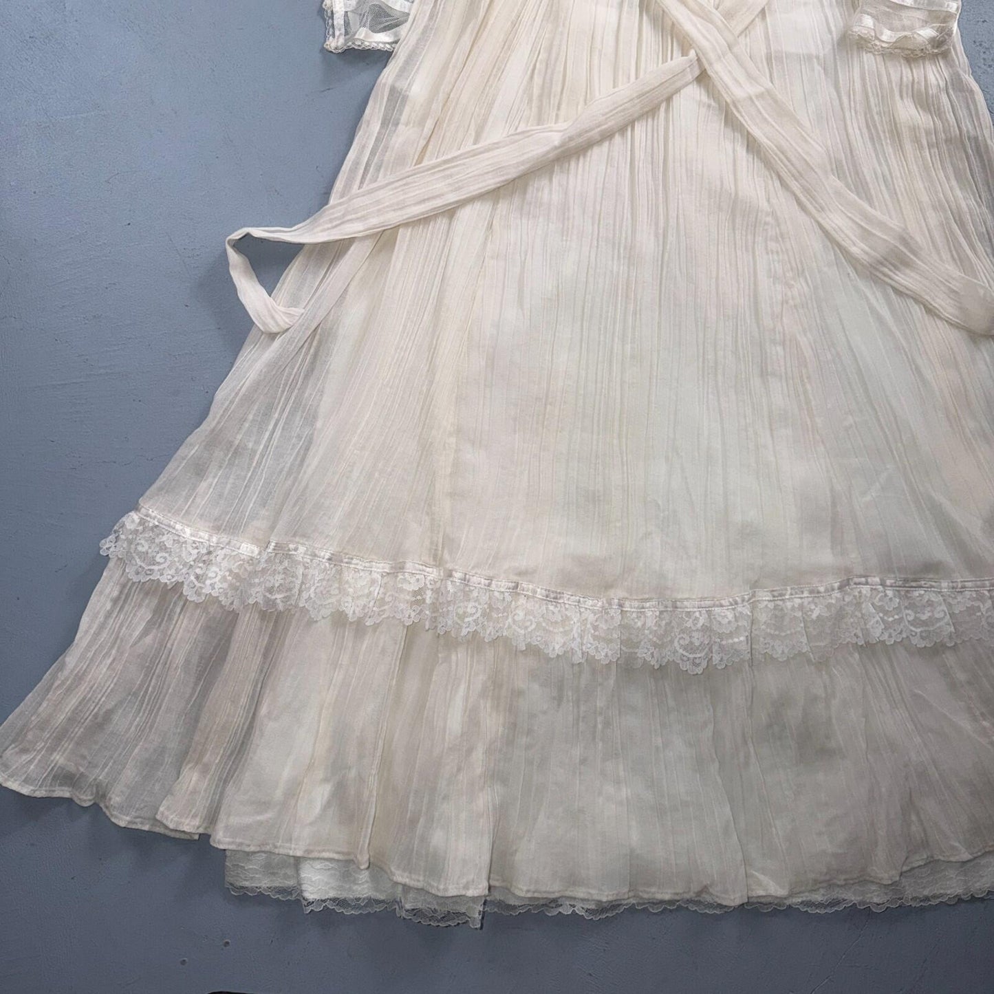 Gunne Sax ? Jessica San Francisco Wedding Dress VTG Lace 1970s Victorian Boho