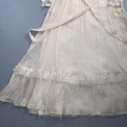 Gunne Sax ? Jessica San Francisco Wedding Dress VTG Lace 1970s Victorian Boho