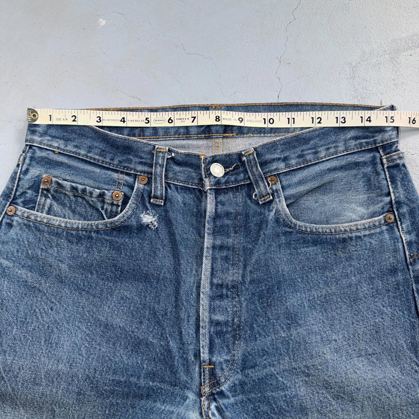 Levis 501 Vintage 80s Redline Selvedge USA XX Jeans Light Wash 33x32 Act 30x28