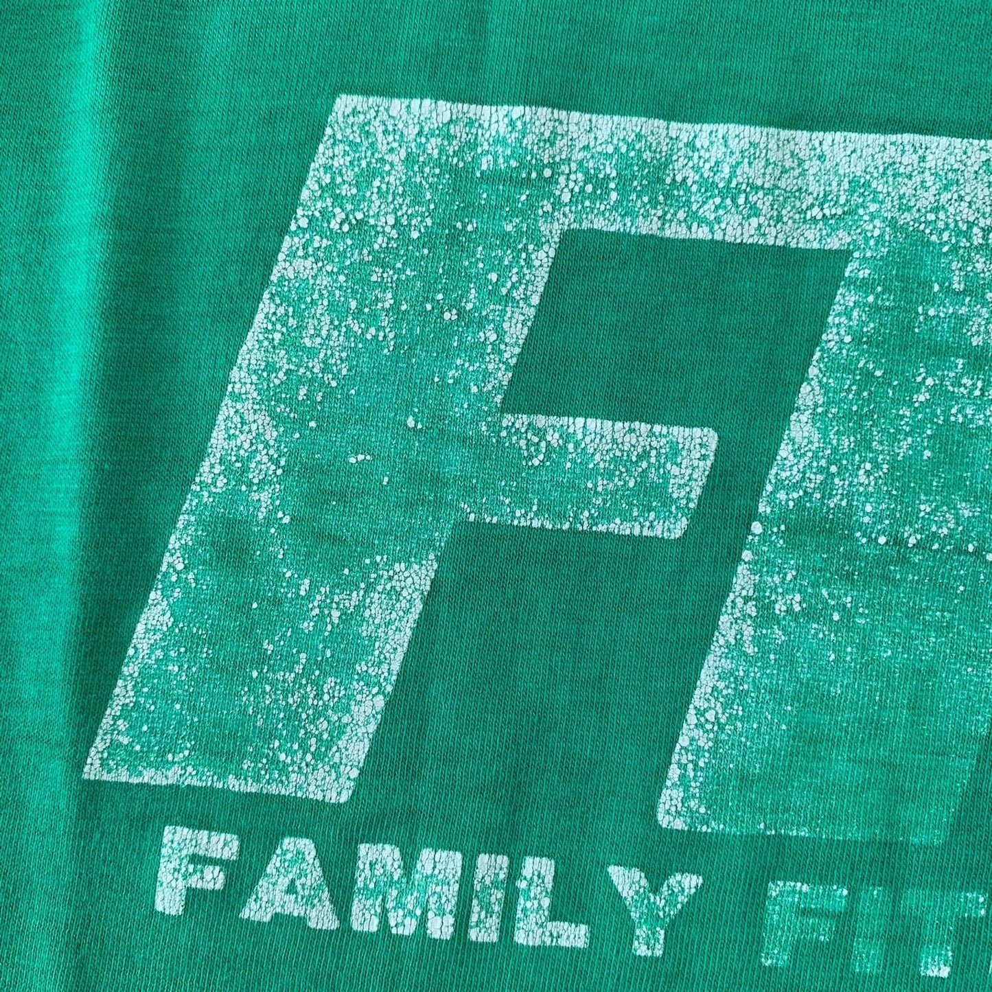 Nike Family Fitness Center FFC Vintage T Shirt 80s Single Stitch Green Sports