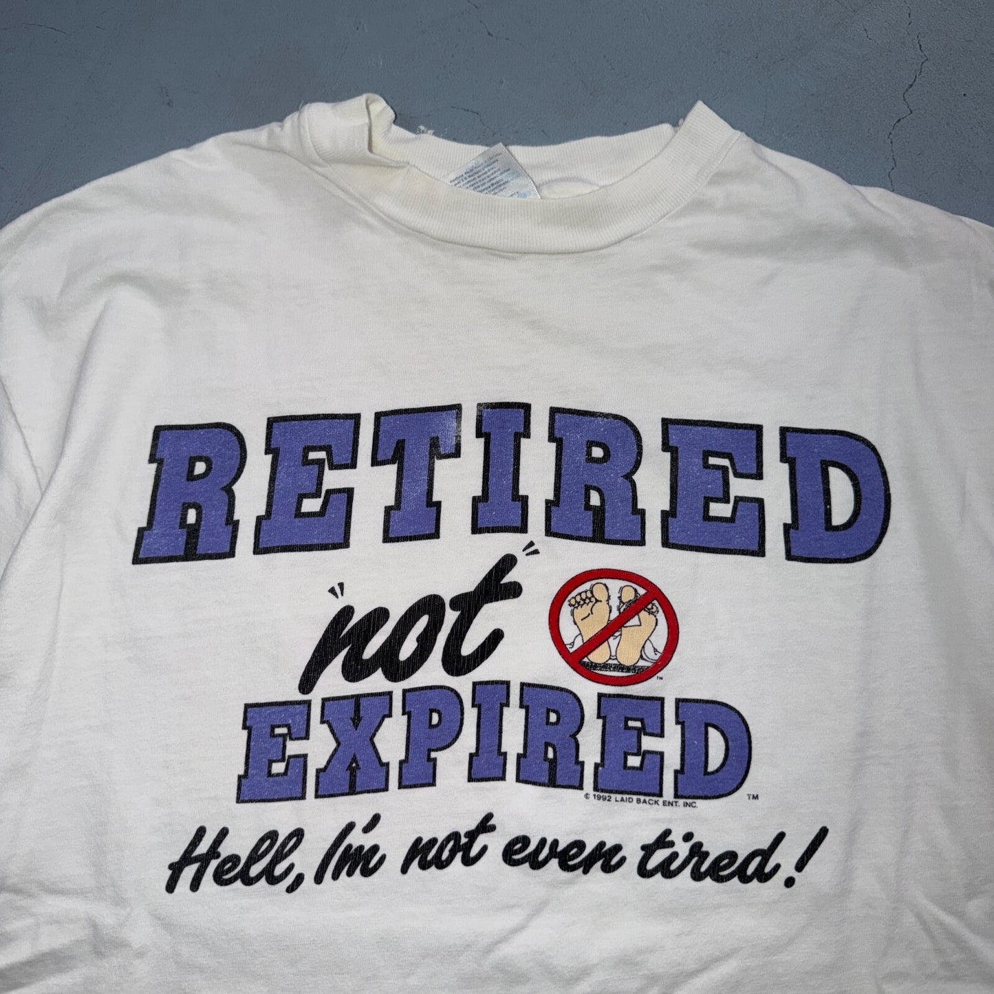 VTG Retired Not Expired Funny Retirement T Shirt 90s Hanes Beefy 1992 Joke