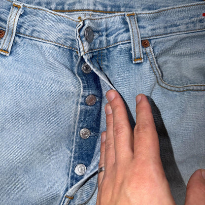Levis 501 Vintage Y2K 90s XX Straight Leg Jeans Blue Light Wash 34x32 Act 33x31