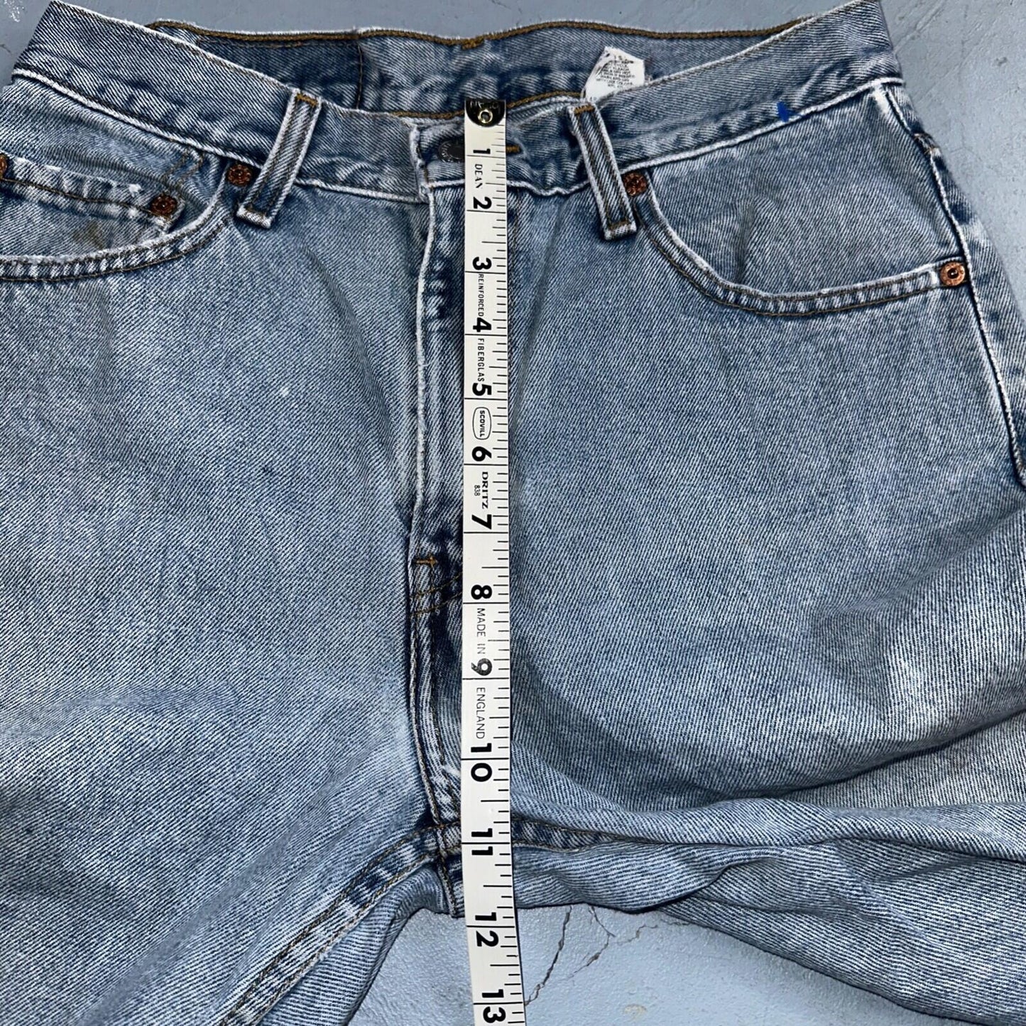 Levis 505 Vintage 90s Columbia Straight Leg Jeans Blue Light Wash 30x34 Ac 28x33