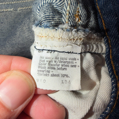 Levis 501 Vintage 80s USA XX Straight Leg Jeans Blue Dark Wash 40x34 Act 36x30