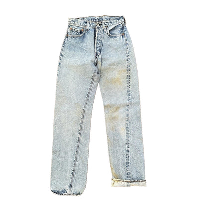 Levis Vintage 80s Redline Selvedge USA 501 XX Jeans 66 30x36 Light Wash Ac 26x31