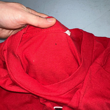 Chicago Blackhawks 1980s VTG T Shirt Single Stitch Red Screen Stars Medium 80s