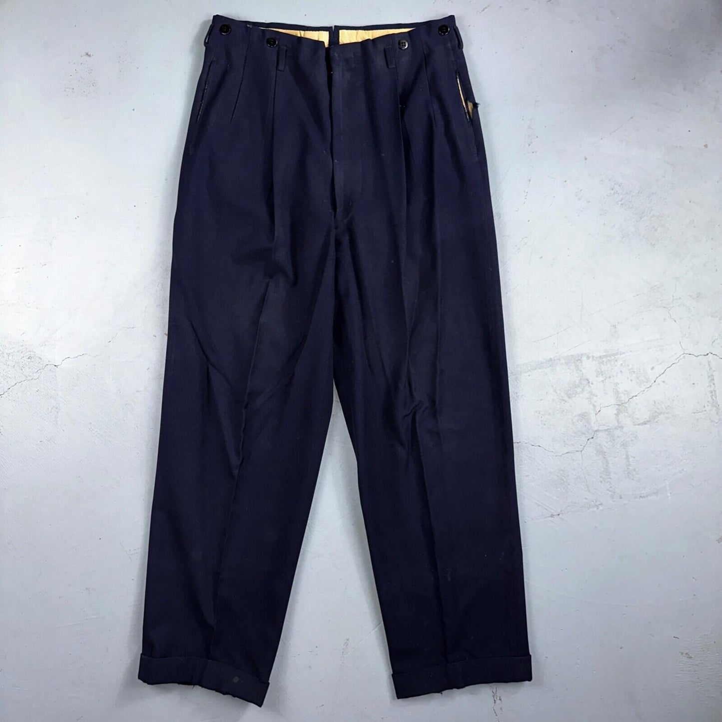 VTG Mens 2 PC Suit 42 Jacket Coat Pants Blue Rockabilly 1950s Thrashed Ripped