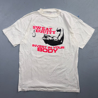 Invest In Your Body 90s VTG T Shirt Arnold Schwarzenegger Gym Flex Arm Strong
