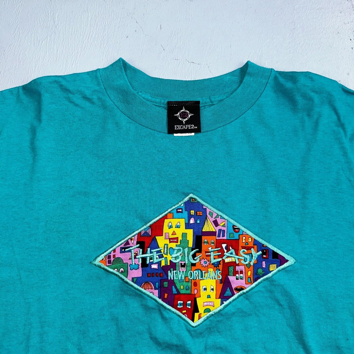New Orleans Big Easy Embroidery VTG T Shirt 90s Single Stitch Travel USA Fun