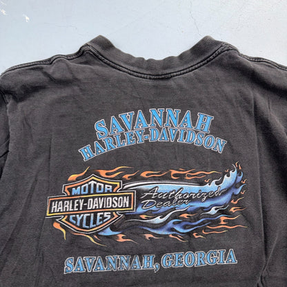 Harley Davidson Savannah Georgia Dealer T Shirt Motorcycle Biker VTG 1999 USA