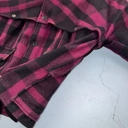 VTG 1950s Black Bear Purple Faded Double Mackinaw Wool Cruiser Jacket Filson 50s