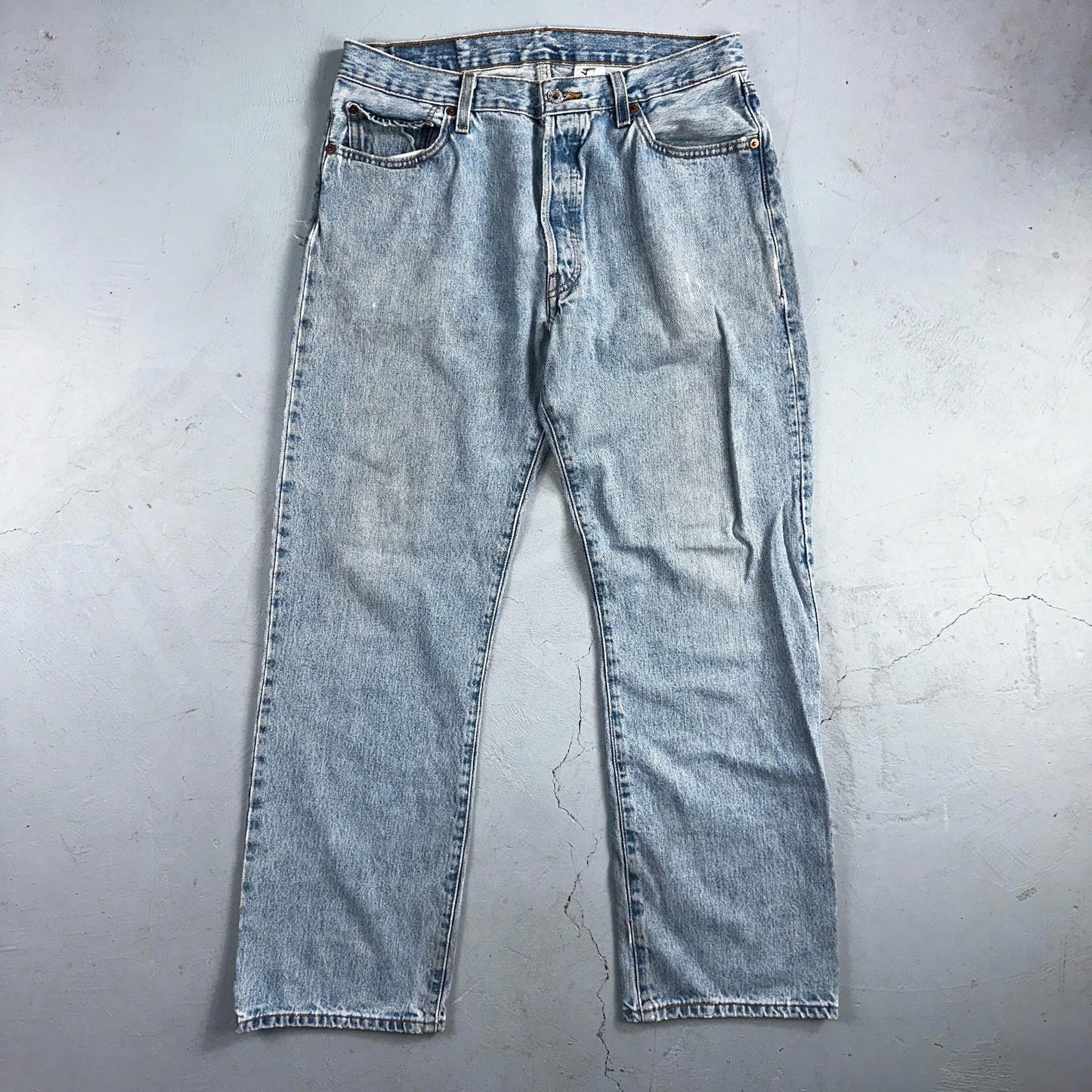 Levis 501 Vintage Y2K 90s XX Straight Leg Jeans Blue Light Wash 35x32 Act 32x29