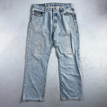 Levis 501 Vintage Y2K 90s XX Straight Leg Jeans Blue Light Wash 35x32 Act 32x29