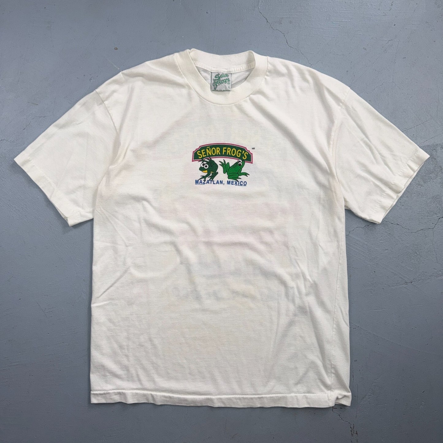 Senor Frogs VTG T Shirt Mexico Travel Club Party Frogs Funny Cute Graphic Colors