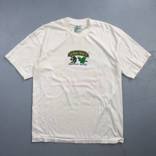 Senor Frogs VTG T Shirt Mexico Travel Club Party Frogs Funny Cute Graphic Colors