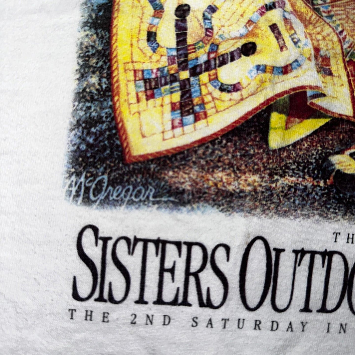 Sisters Outdoor Quilt Show VTG T Shirt Sewing Art Oregon Y2K 2004 Artsy Ladies