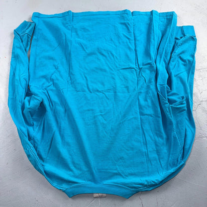 Oneita XL Blue VTG T Shirt Alpaca Llama Blue Long Sleeve Art Graphic Animals