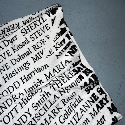AOP All Over Print Funny Names 90s VTG T Shirt Huge Graphic Single Stitch White
