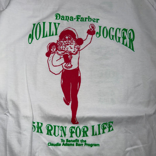 Jolly Jogger Running Hanes 80s VTG T Shirt Dana Farber Santa Fit Pre 5K 1980s