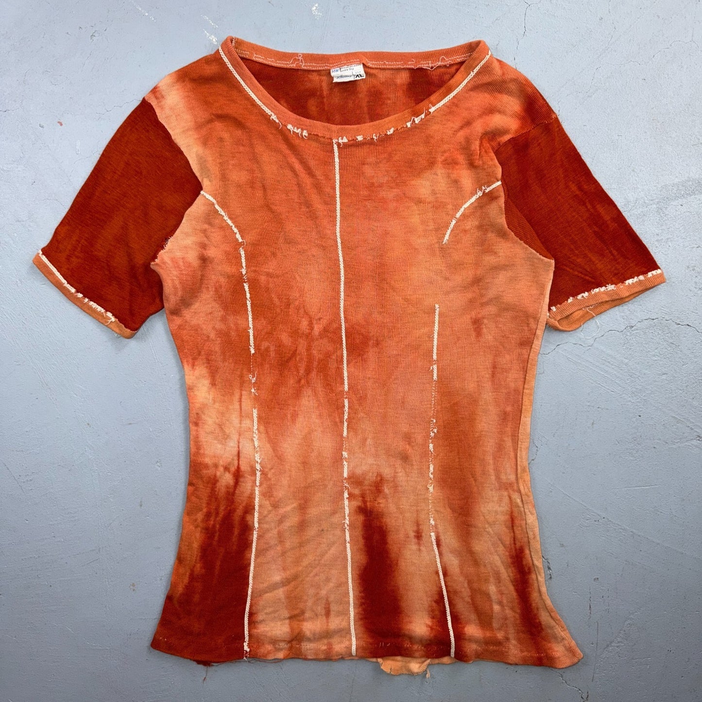 Penneys 1970s Cut Sewn VTG T Shirt JC XL Overdyed Sports Stretchy Rockabilly 70s
