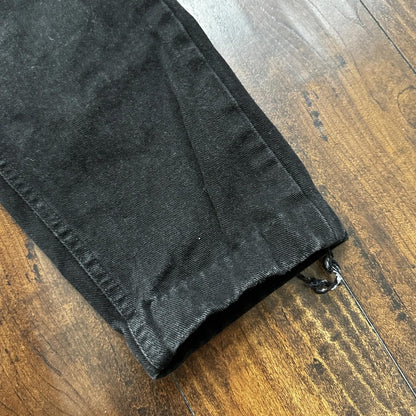 Vintage Lee Original Jeans Women's Long Black High Rise Tapered Capri 26x25 90s