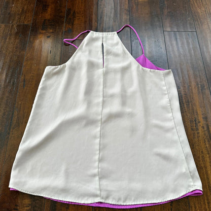 Reversible Womens Simple Beige Purple Dressy Tank Size M Cute Sexy Summer Vibe