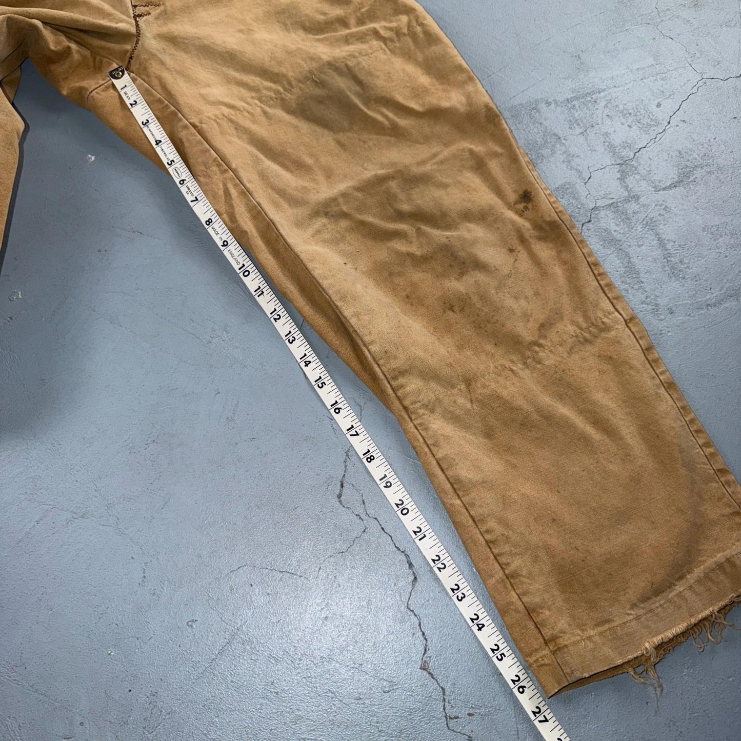 VTG 50s 60s Duxback Pants Falcon 28x27 Khaki Casual Creased Outdoor Rockabilly