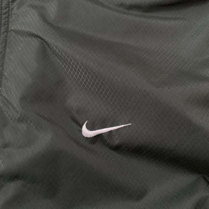 Vintage Nike Womens S 90s Windbreaker Forest Green Zip Pullover Cinch Jacket