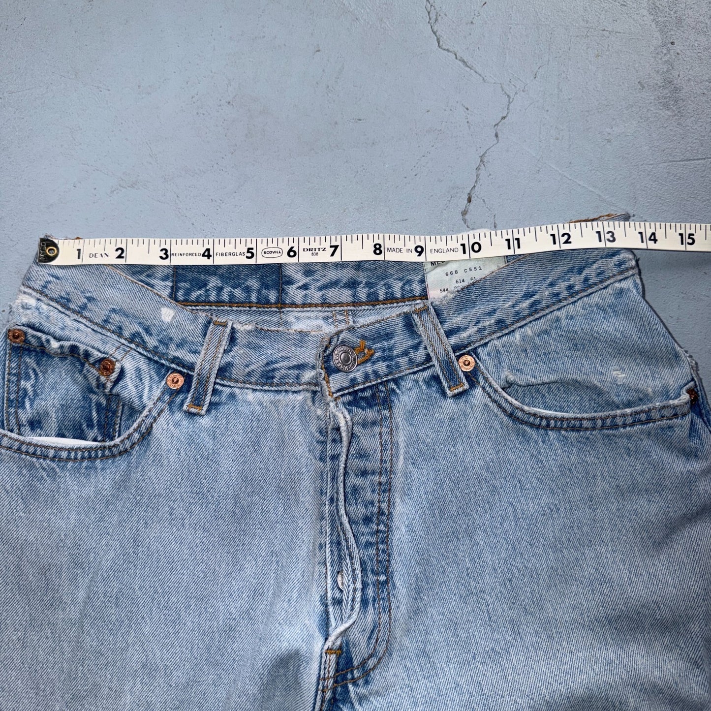 Levis 501 Vintage 90s USA XX Straight Leg Jeans Blue Light Wash Womens Act 27x31