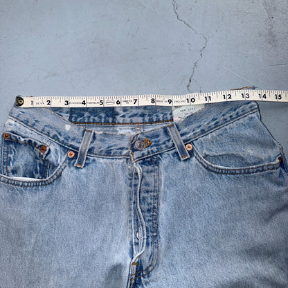 Levis 501 Vintage 90s USA XX Straight Leg Jeans Blue Light Wash Womens Act 27x31