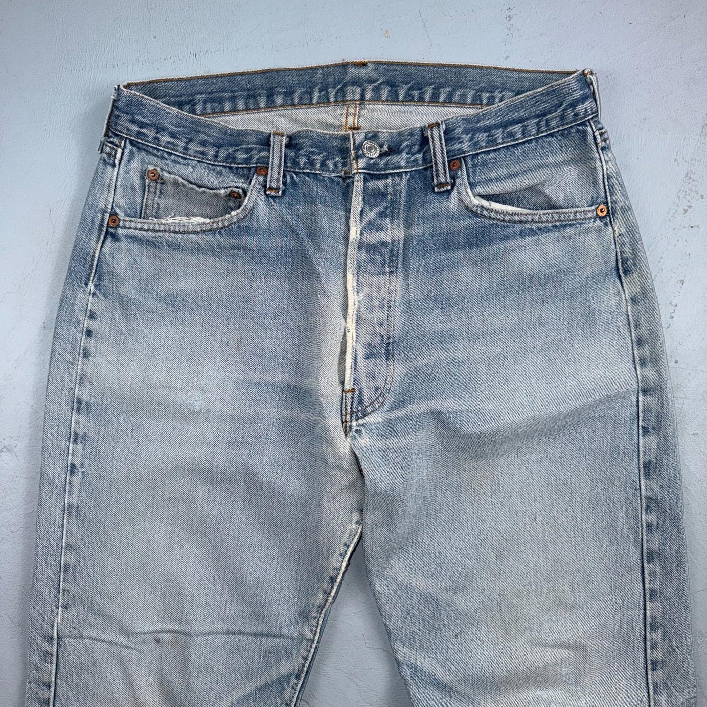 Levis 501 Vintage 80s Redline Selvedge USA XX Jeans Light Wash 36x38 Act 33x33