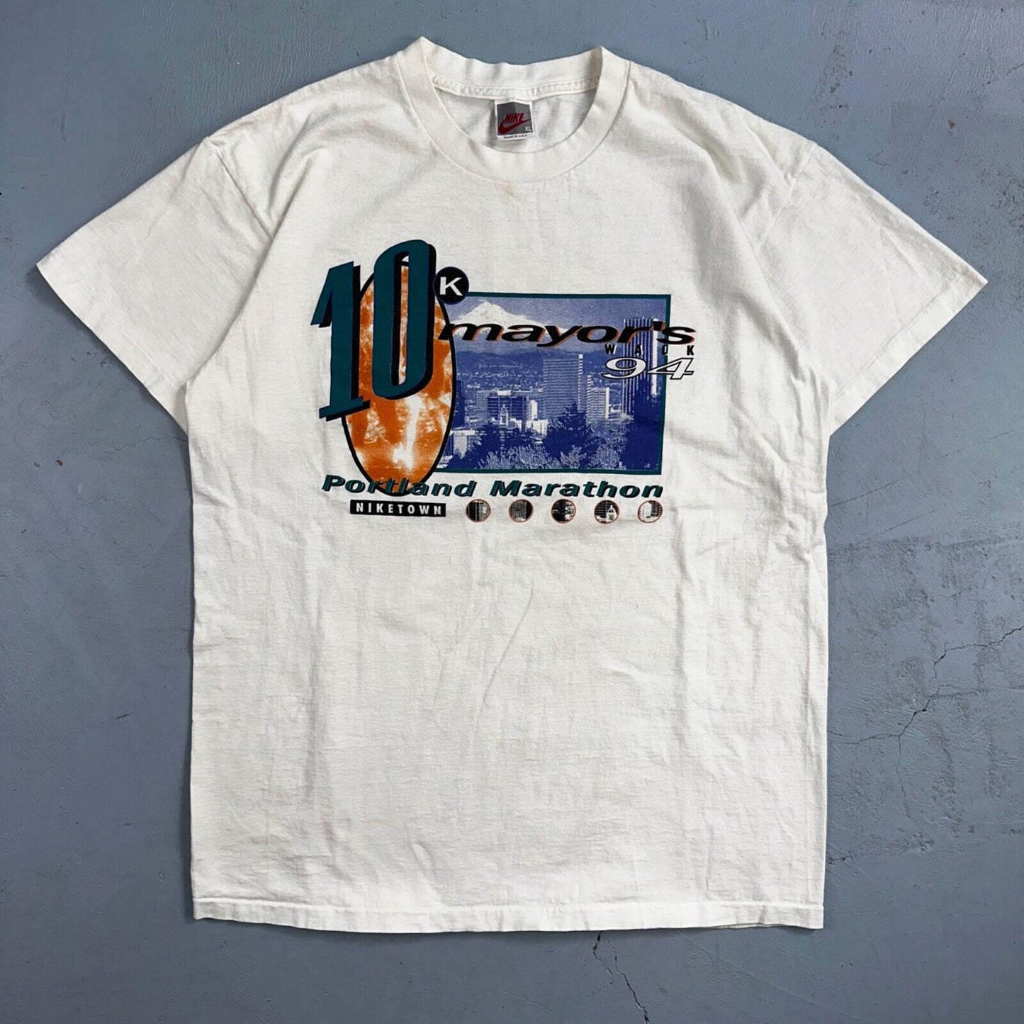 Nike 1994 Niketown Portland OregonVTG T Shirt Mayors Walk 90s 10K Marathon XL