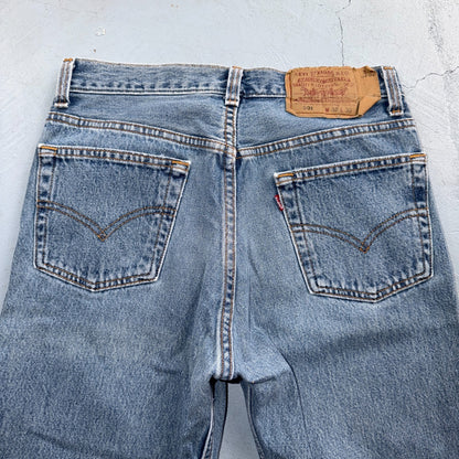 Levis 501 Vintage 90s USA XX Straight Leg Jeans Blue Light Wash 30x30 Act 27x28