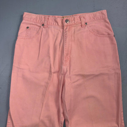 VTG Northwest Blue Size 12 Pink High Rise Tapered Jeans Mexico Made Peach Y2K