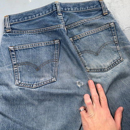 Levis 501 Vintage 80s Redline Selvedge USA XX Jeans Light Wash 30x31 Act 28x25