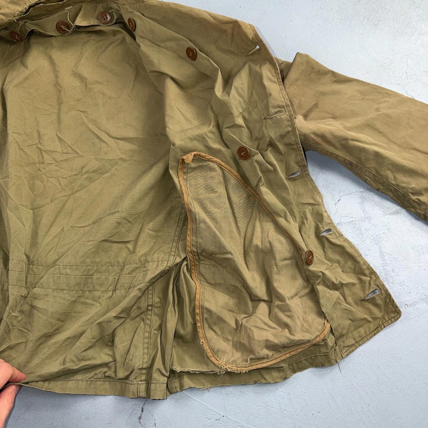 WW2 M41 Army Field Jacket Military 1940s WWII M-1941 Civilian? Unlined Rips