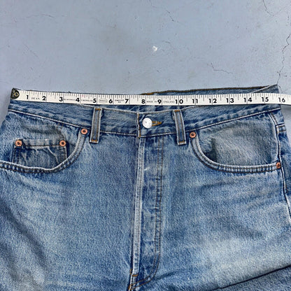 Levis 501 Vintage 90s USA XX Straight Leg Jeans Blue Light Wash 34x36 Act 32x35