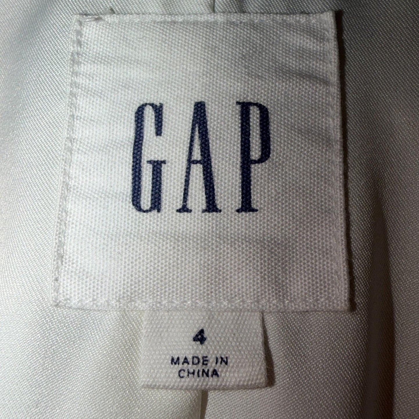 Gap Blazer Jacket Women's 4 Blue White Striped Linen Button Coastal Preppy