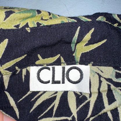 Clio VTG 2 Piece Set Blouse Shirt Pants Rayon Hawaiian Floral Boho Chic 1980s